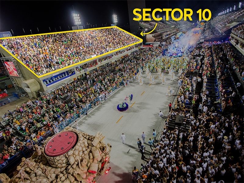 Sambódromet i Rio de Janeiro, sektor 10 under karnevalen